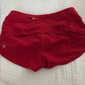🔴lululemon RED speed ups Shorts